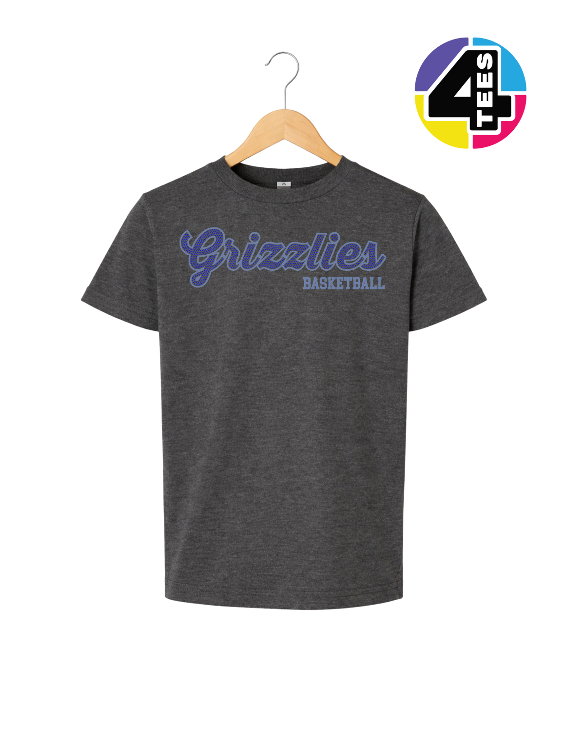 Grizzlies Spangle Basketball Youth Tee