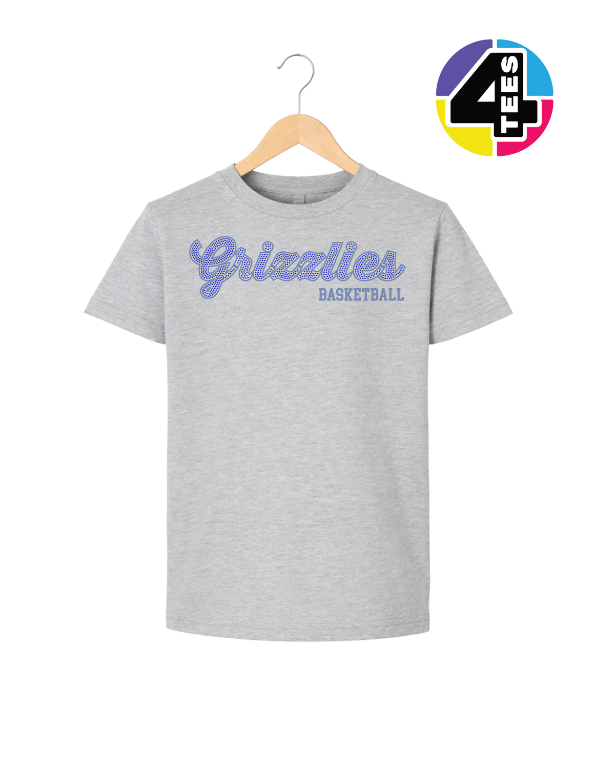 Grizzlies Spangle Basketball Youth Tee