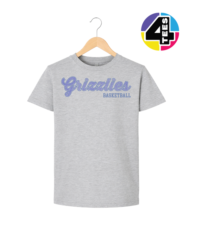Grizzlies Spangle Basketball Youth Tee