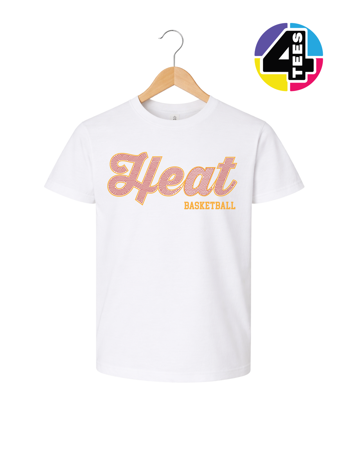 Heat Spangle Basketball Youth Tee