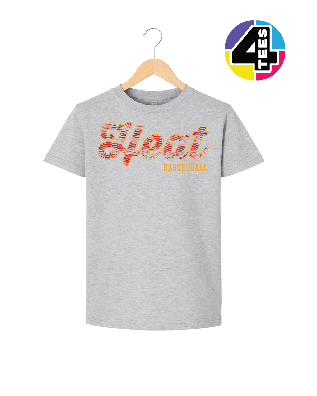 Heat Spangle Basketball Youth Tee