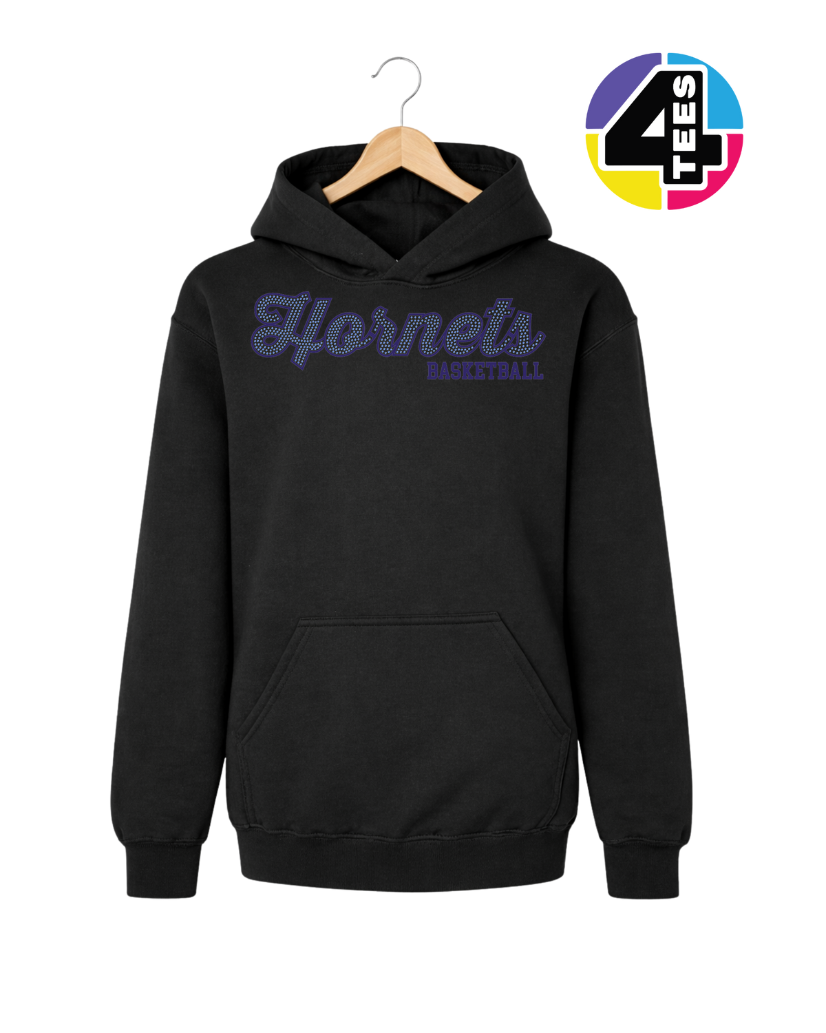 Hornets Spangle Basketball Youth Hoodie