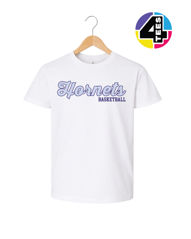 Hornets Spangle Basketball Youth Tee