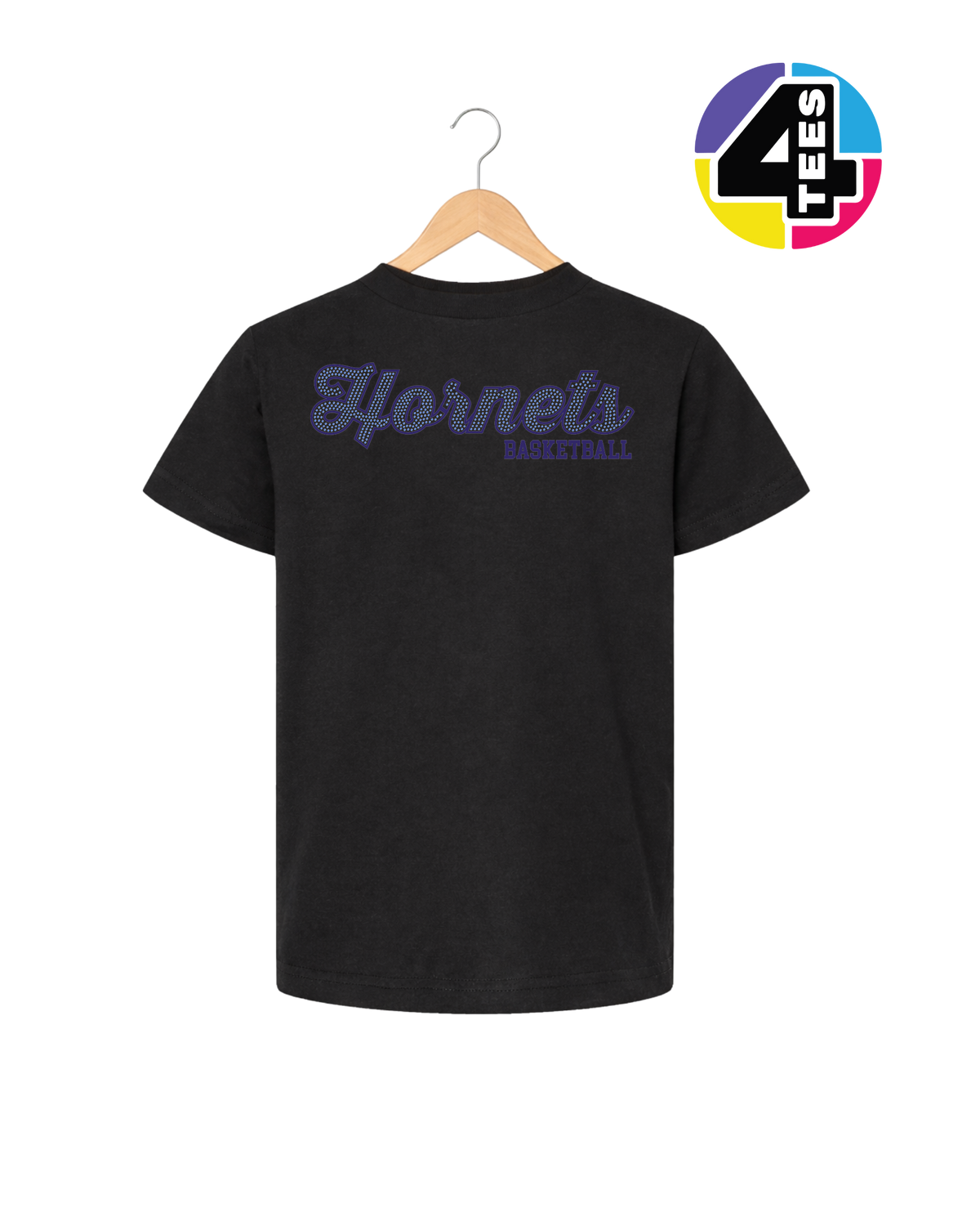 Hornets Spangle Basketball Youth Tee