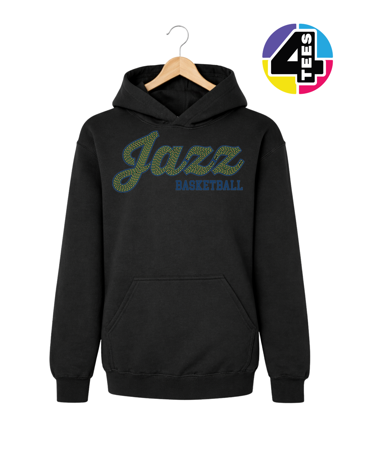 Jazz Spangle Basketball Youth Hoodie