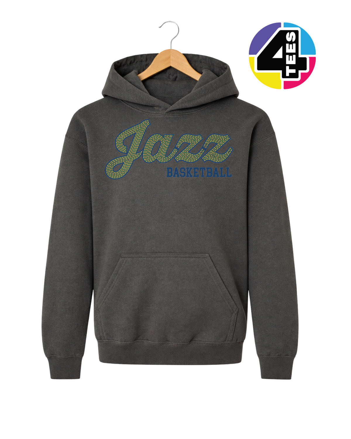 Jazz Spangle Basketball Youth Hoodie