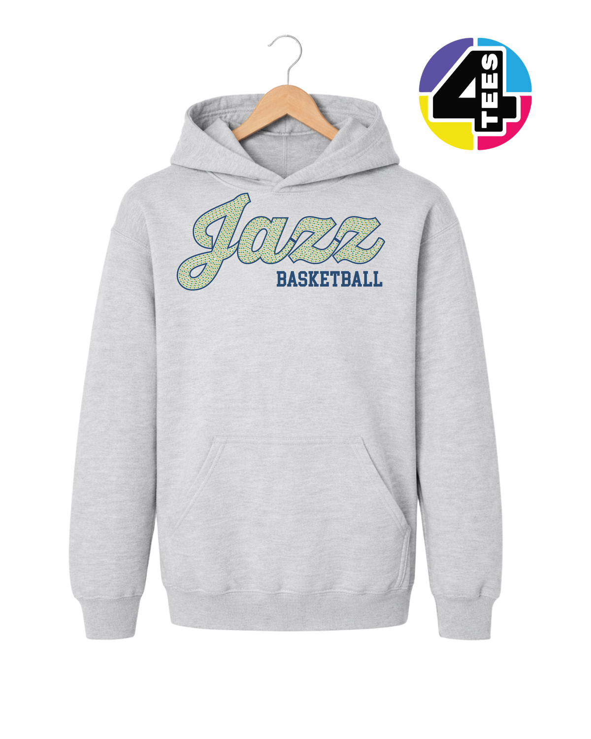 Jazz Spangle Basketball Youth Hoodie