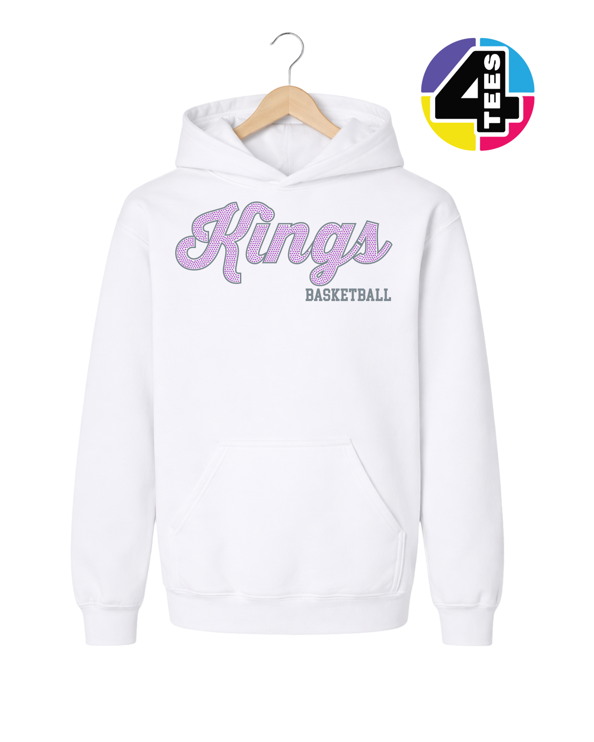 Kings Spangle Basketball Youth Hoodie