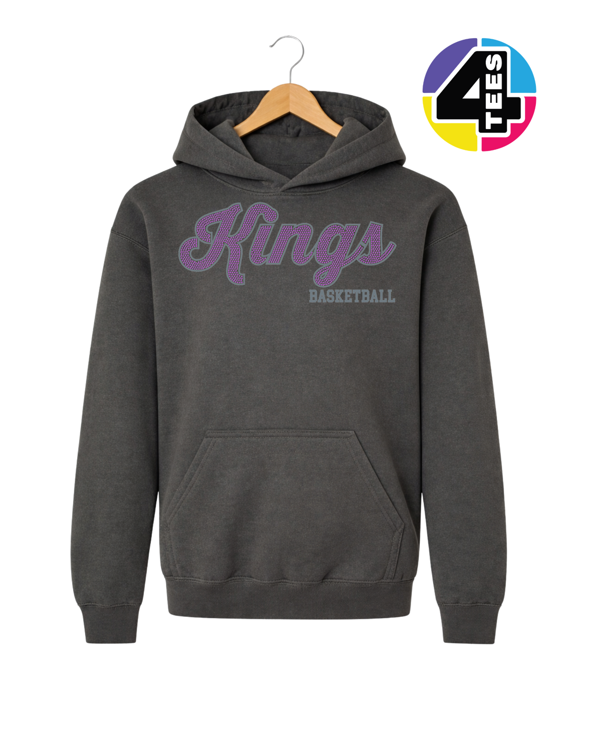 Kings Spangle Basketball Youth Hoodie