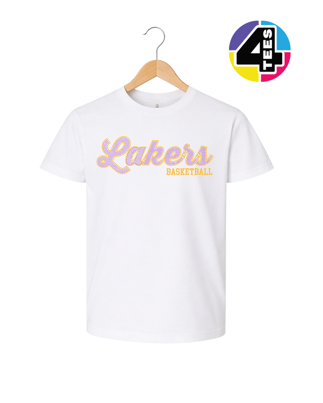 Lakers Spangle Basketball Youth Tee