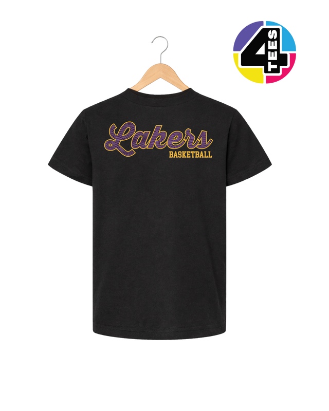 Lakers Spangle Basketball Youth Tee