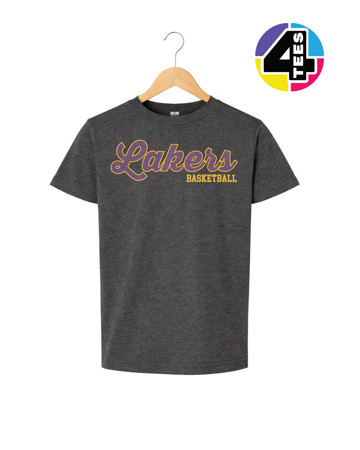 Lakers Spangle Basketball Youth Tee