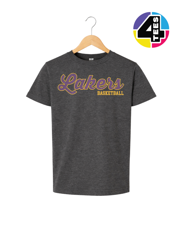 Lakers Spangle Basketball Youth Tee
