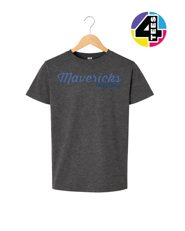 Mavericks Spangle Basketball Youth Tee