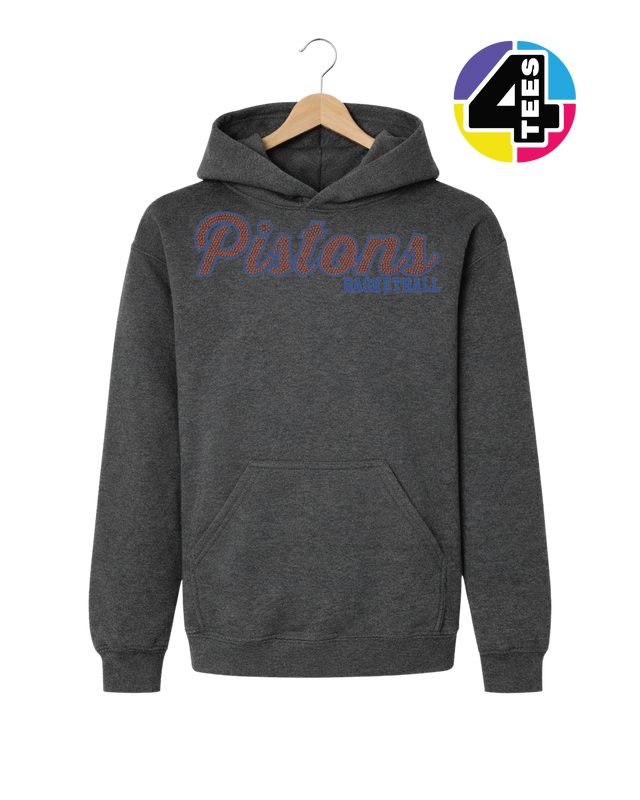 Pistons Spangle Basketball Youth Hoodie