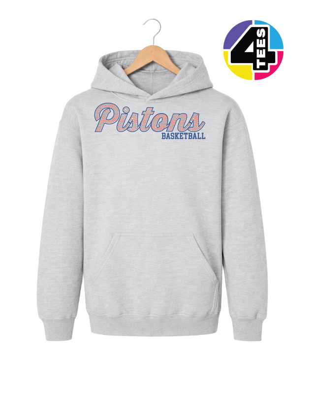 Pistons Spangle Basketball Youth Hoodie
