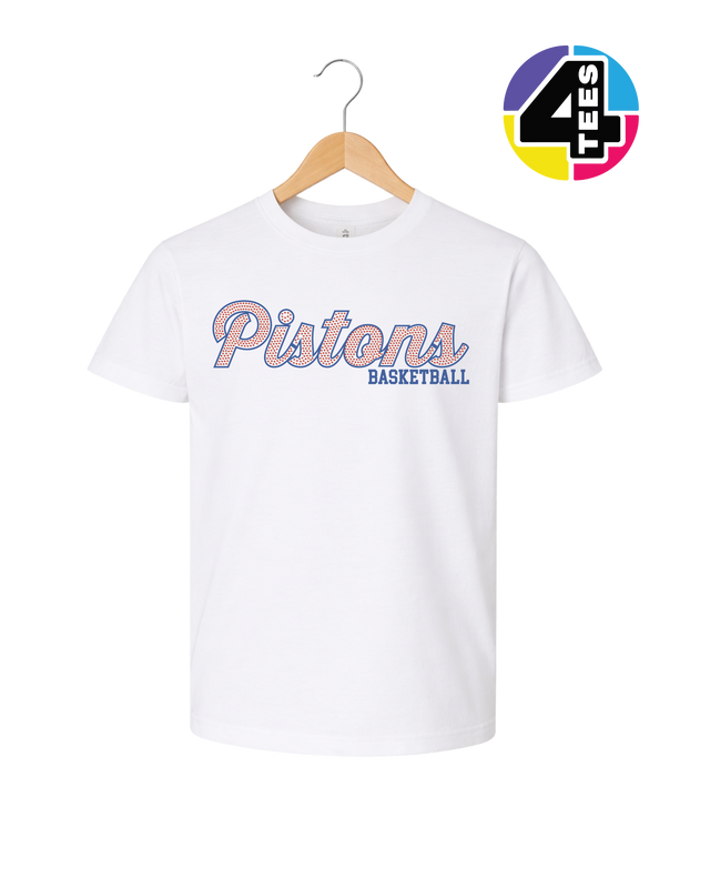 Pistons Spangle Basketball Youth Tee