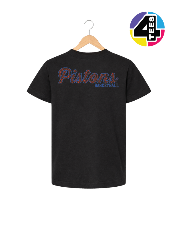 Pistons Spangle Basketball Youth Tee