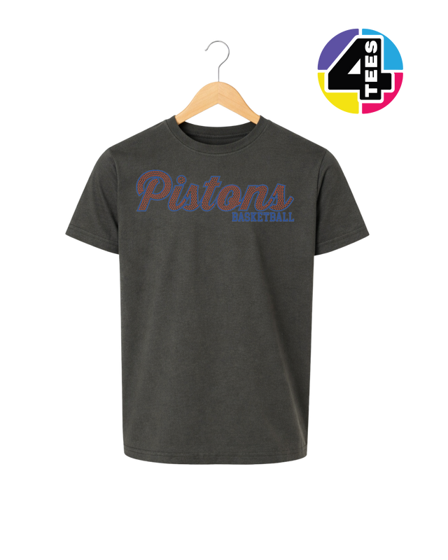 Pistons Spangle Basketball Youth Tee