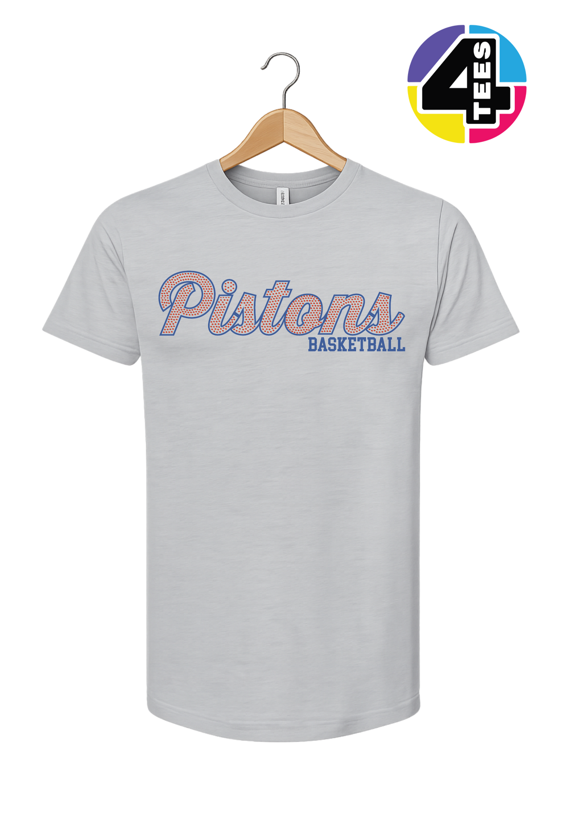 Pistons Spangle Basketball Tee