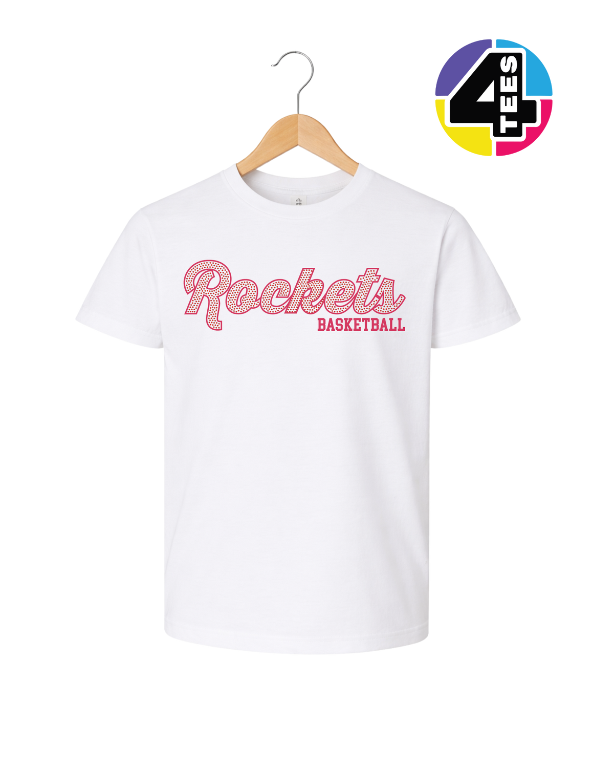 Rockets Spangle Basketball Youth Tee