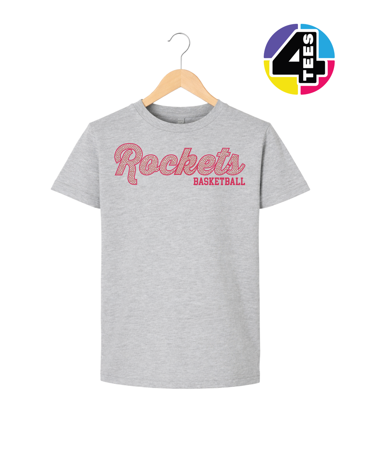 Rockets Spangle Basketball Youth Tee