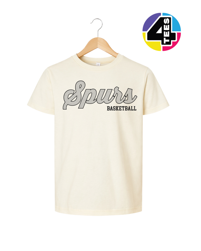 Spurs Spangle Basketball Youth Tee