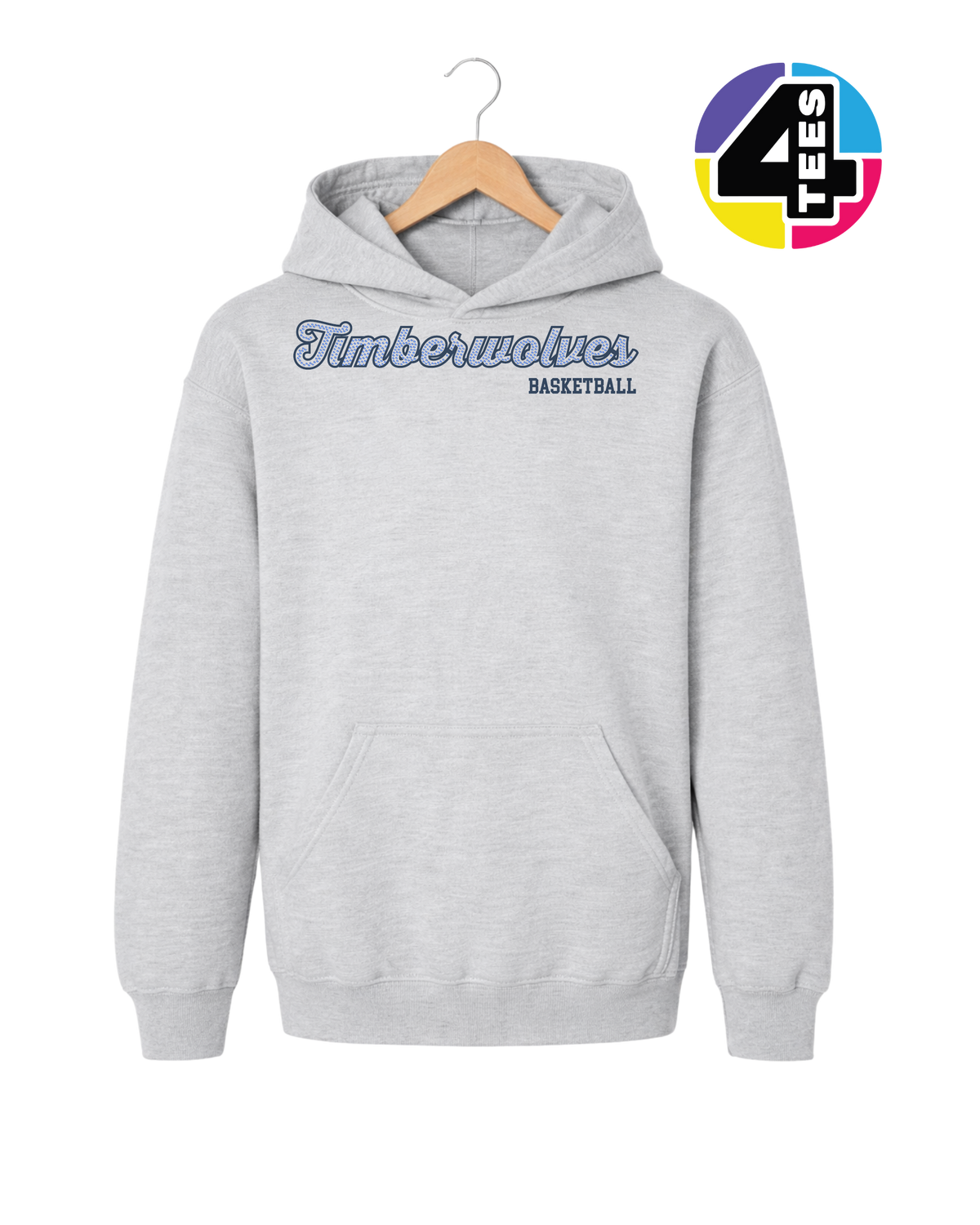 Timberwolves Spangle Basketball Youth Hoodie