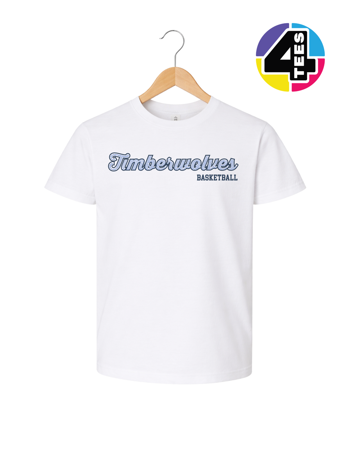 Timberwolves Spangle Basketball Youth Tee