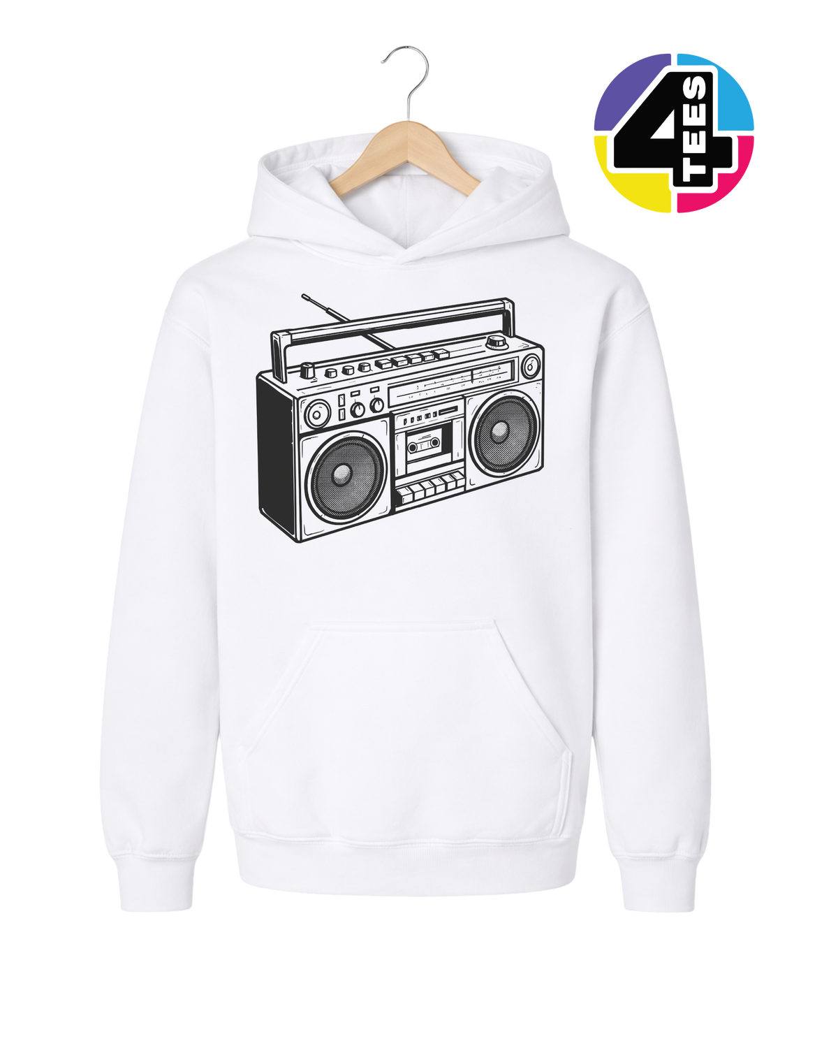 Retro Boombox Beats Youth Hoodie