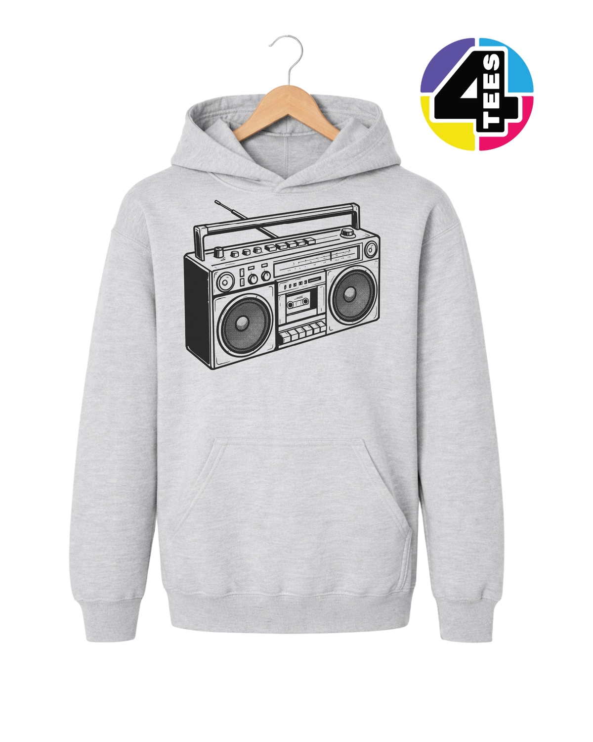 Retro Boombox Beats Youth Hoodie