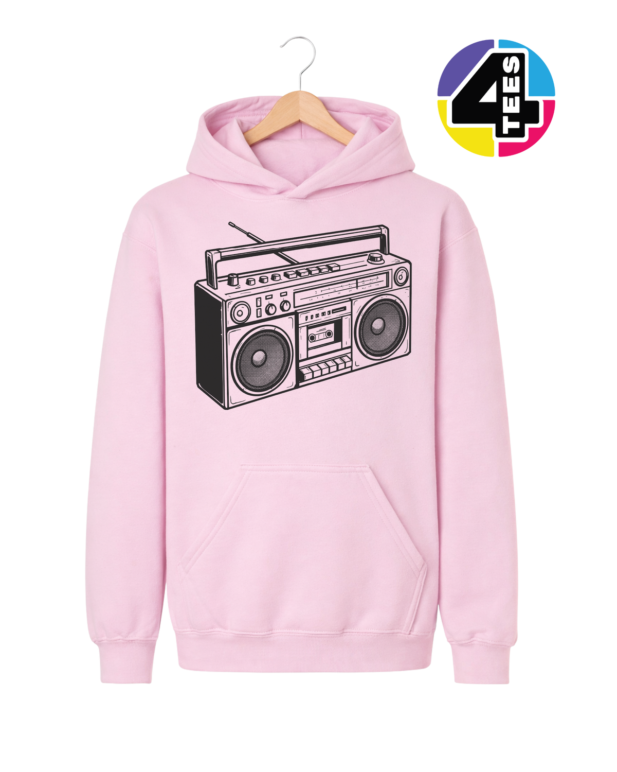 Retro Boombox Beats Youth Hoodie
