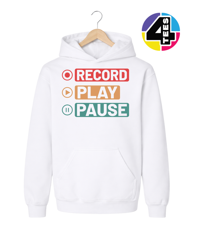 Record, Play & Pause Youth Hoodie