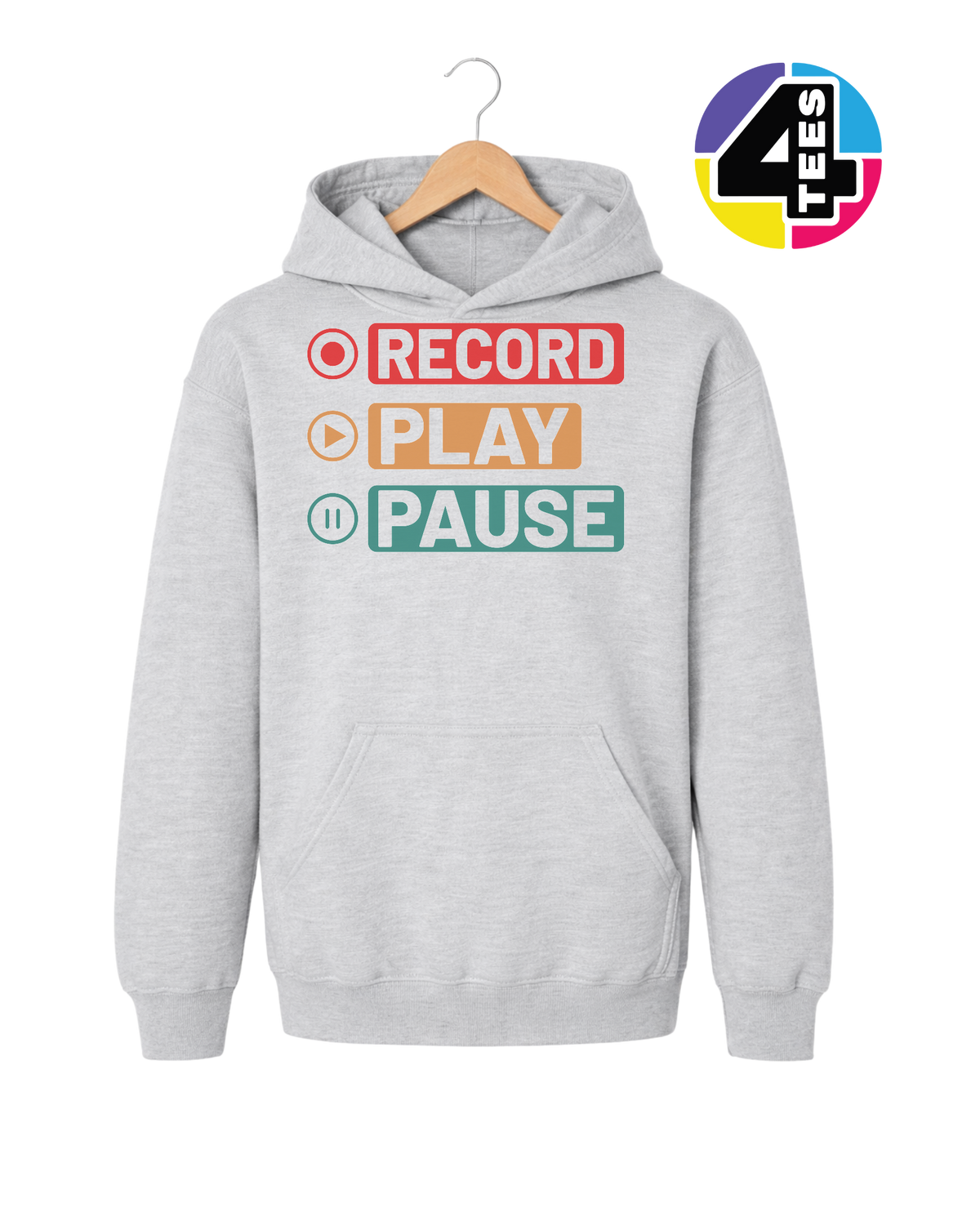 Record, Play & Pause Youth Hoodie