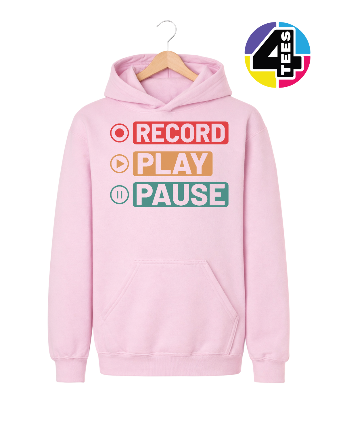 Record, Play & Pause Youth Hoodie