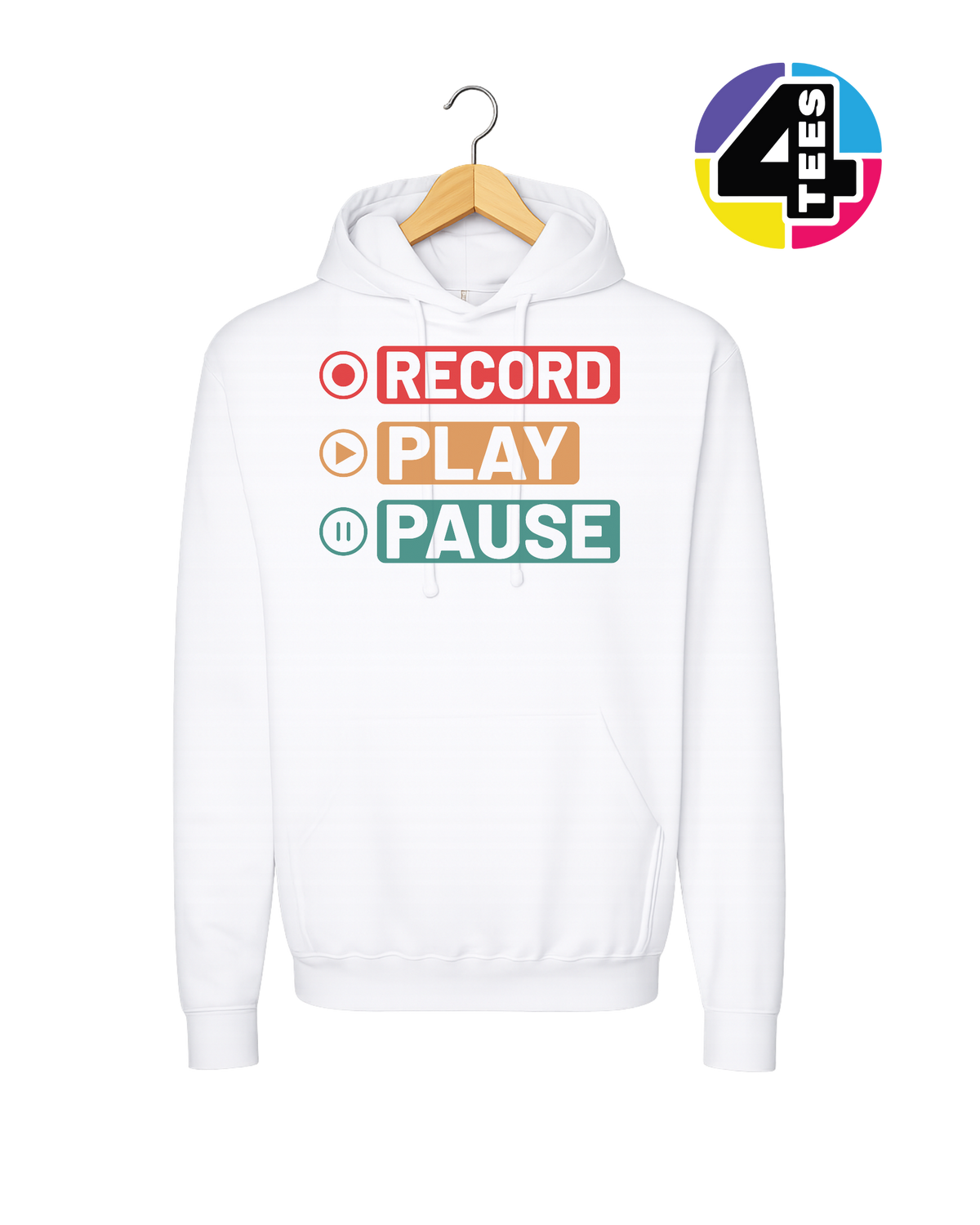Record, Play & Pause Hoodie
