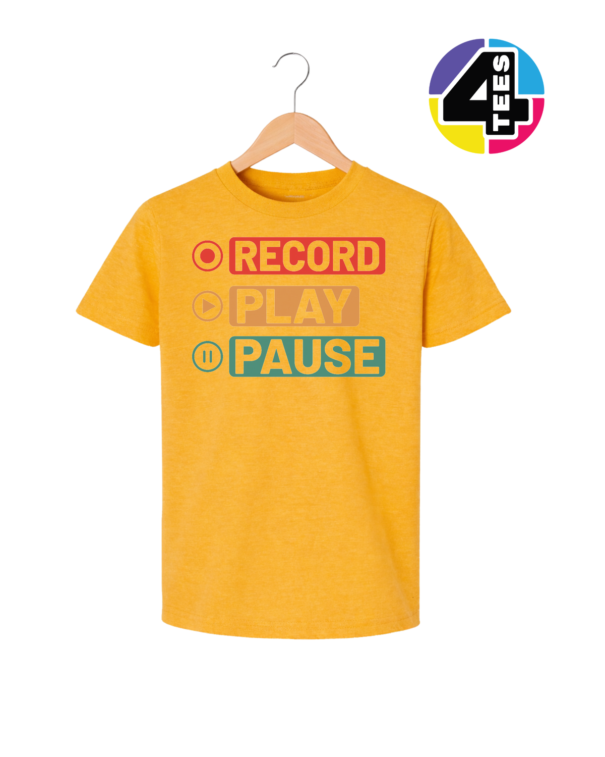 Record, Play & Pause Youth Tee