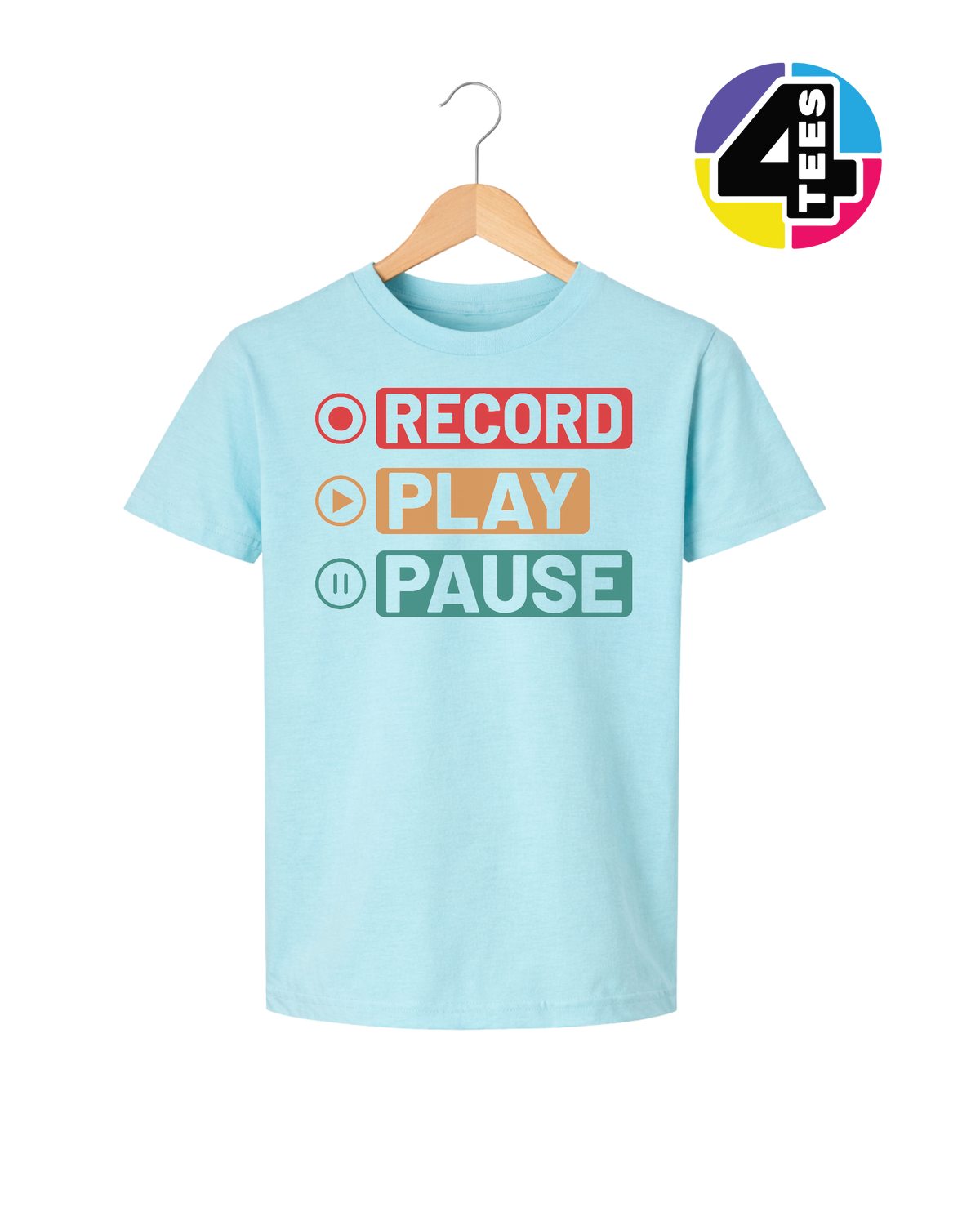 Record, Play & Pause Youth Tee