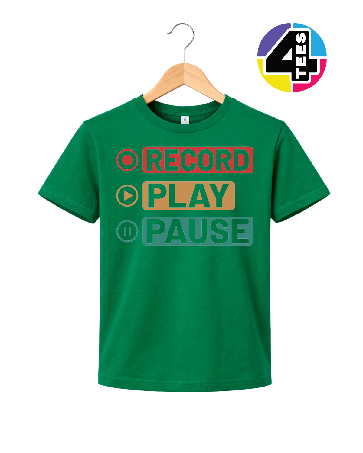 Record, Play & Pause Youth Tee