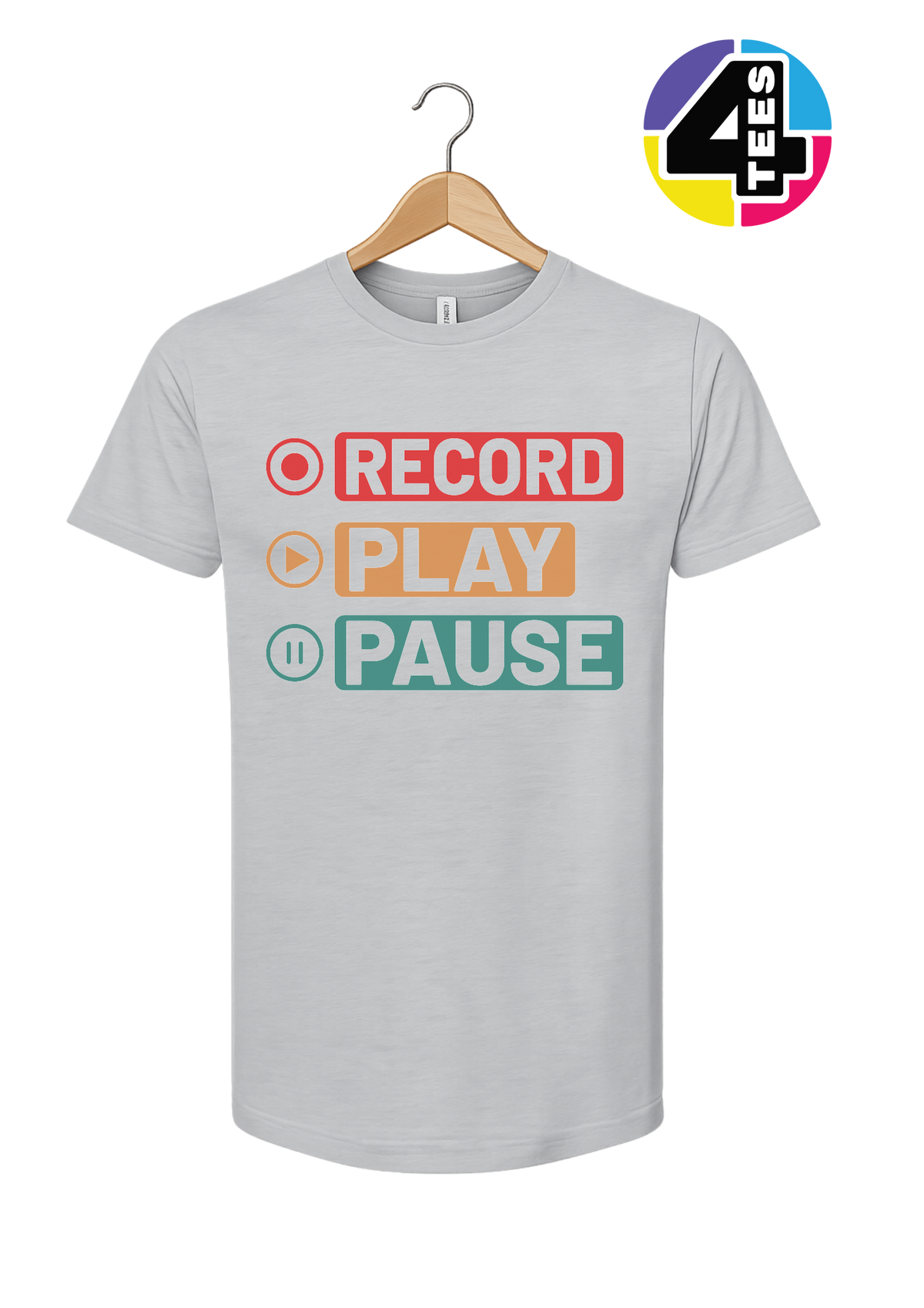 Record, Play & Pause Tee