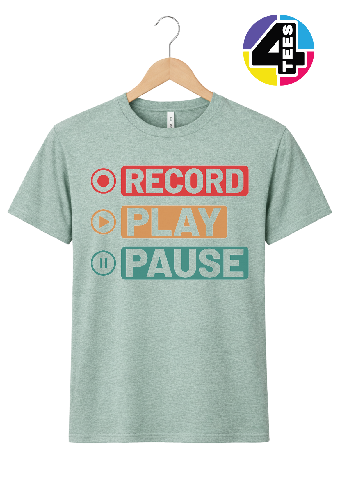Record, Play & Pause Tee