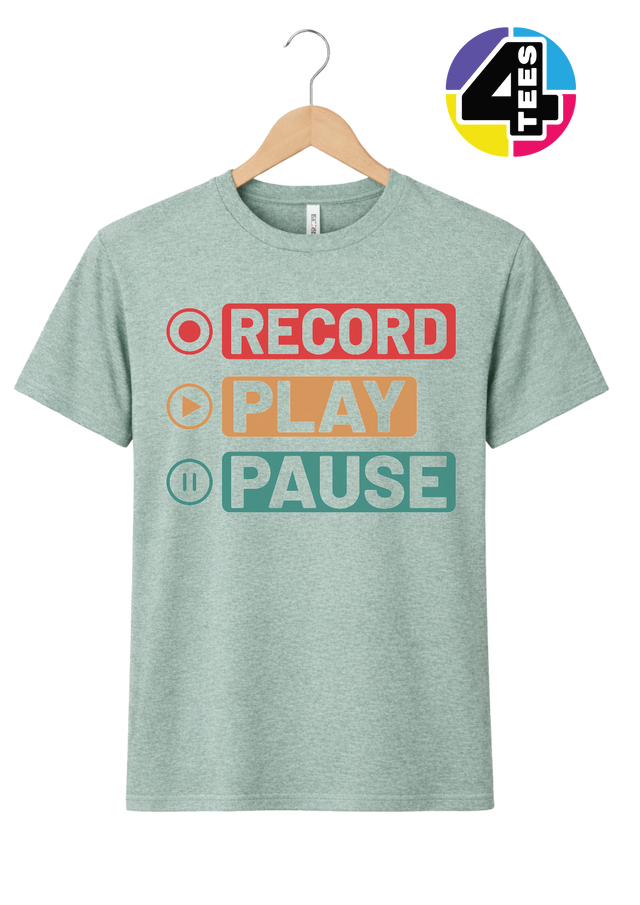 Record, Play & Pause Tee