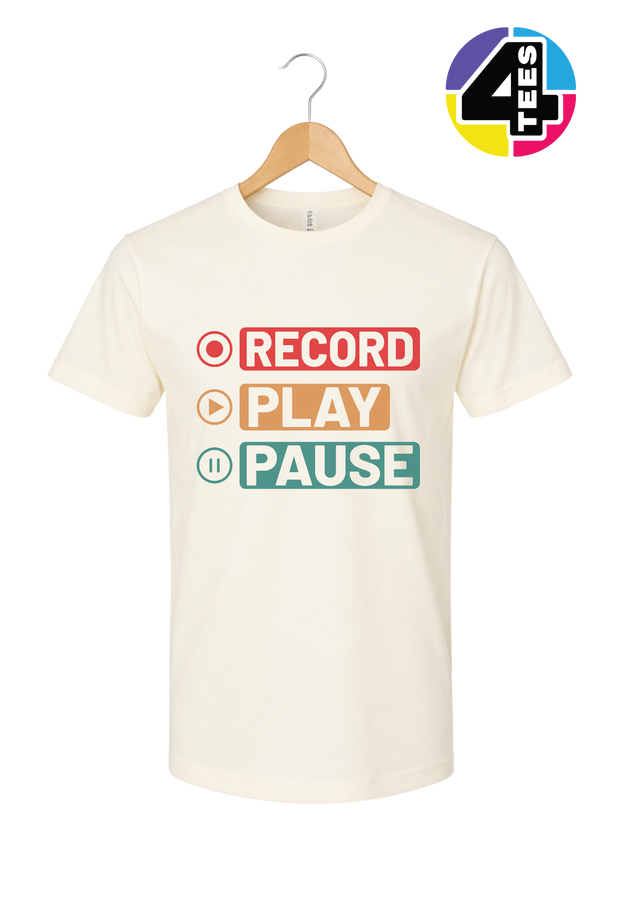 Record, Play & Pause Tee