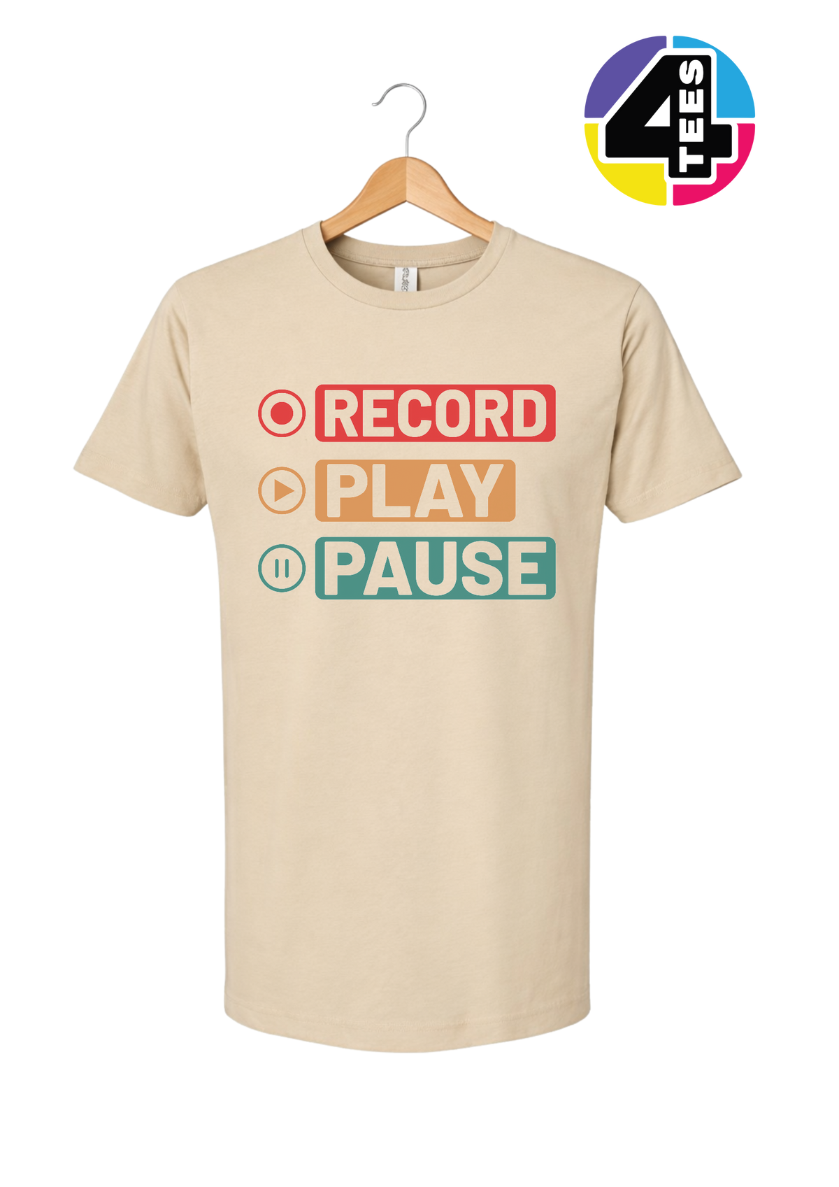 Record, Play & Pause Tee