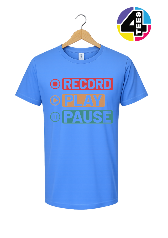 Record, Play & Pause Tee