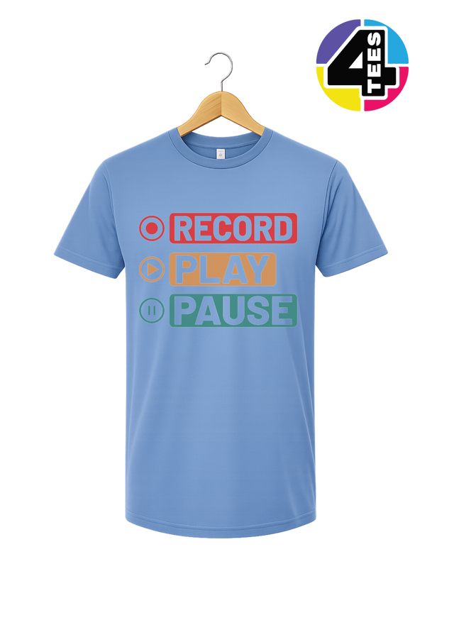 Record, Play & Pause Tee