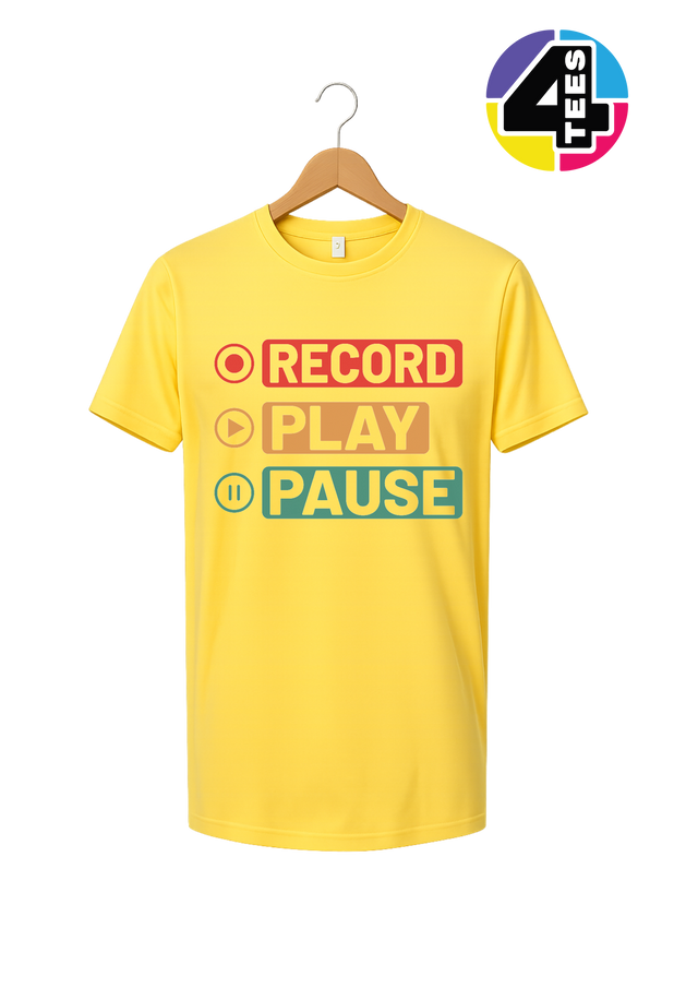 Record, Play & Pause Tee