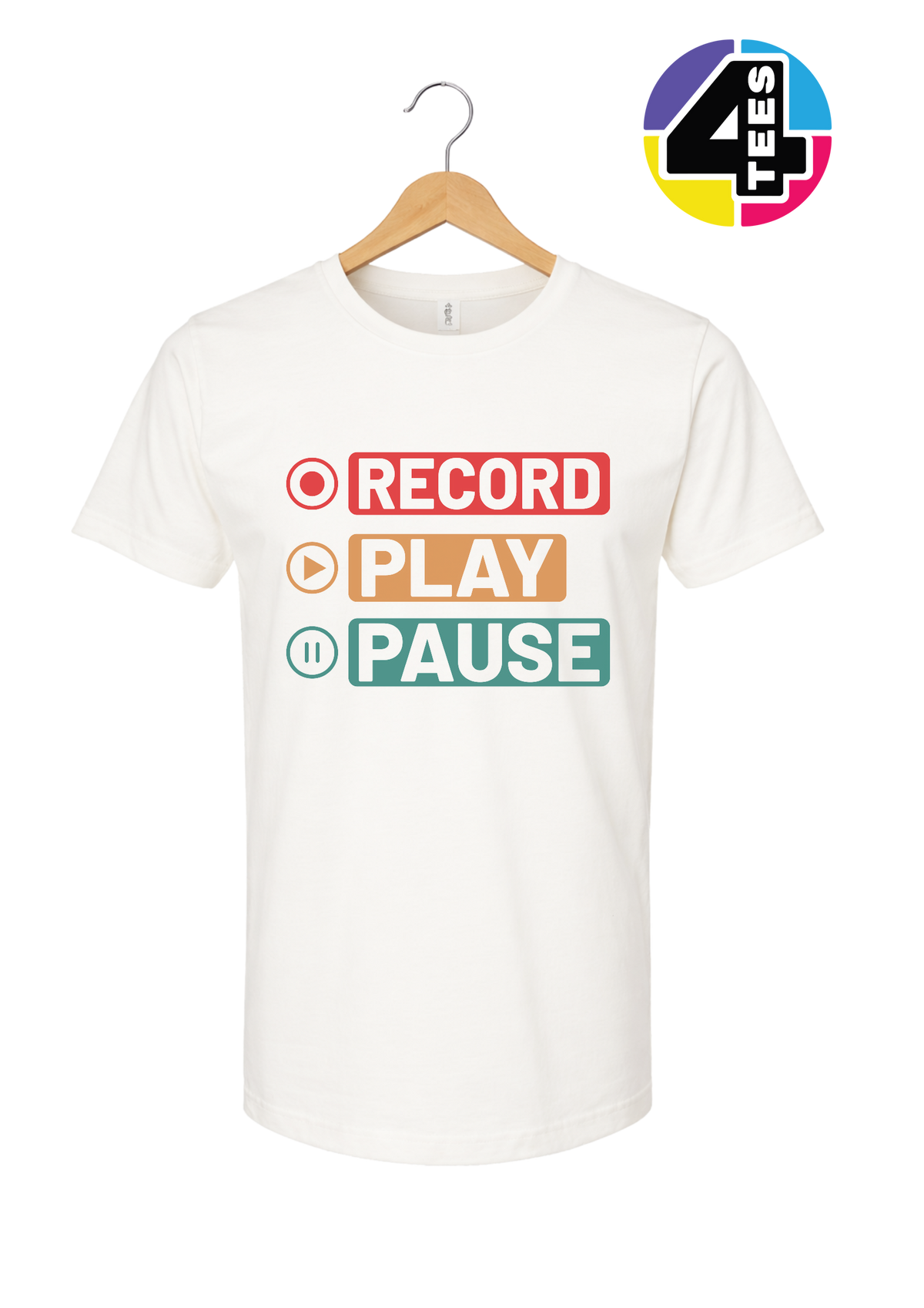 Record, Play & Pause Tee