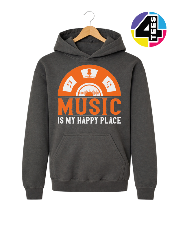 Music Is My Happy Place Youth Hoodie
