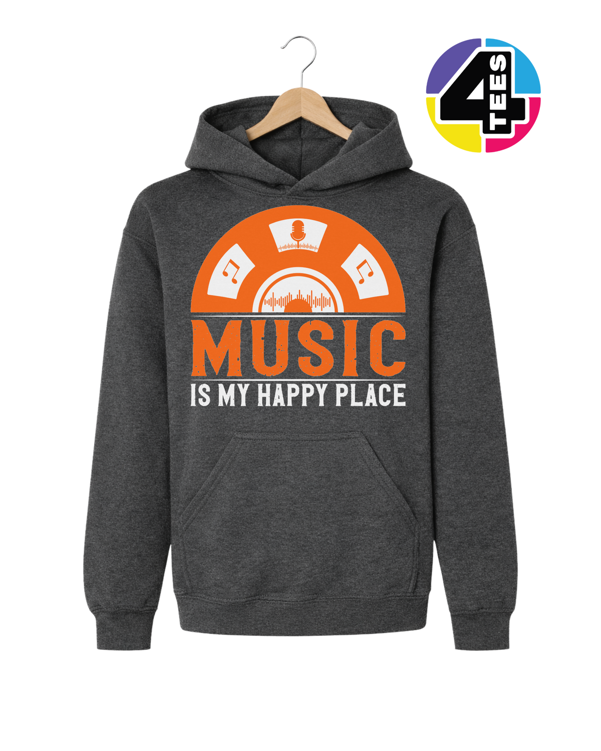 Music Is My Happy Place Youth Hoodie